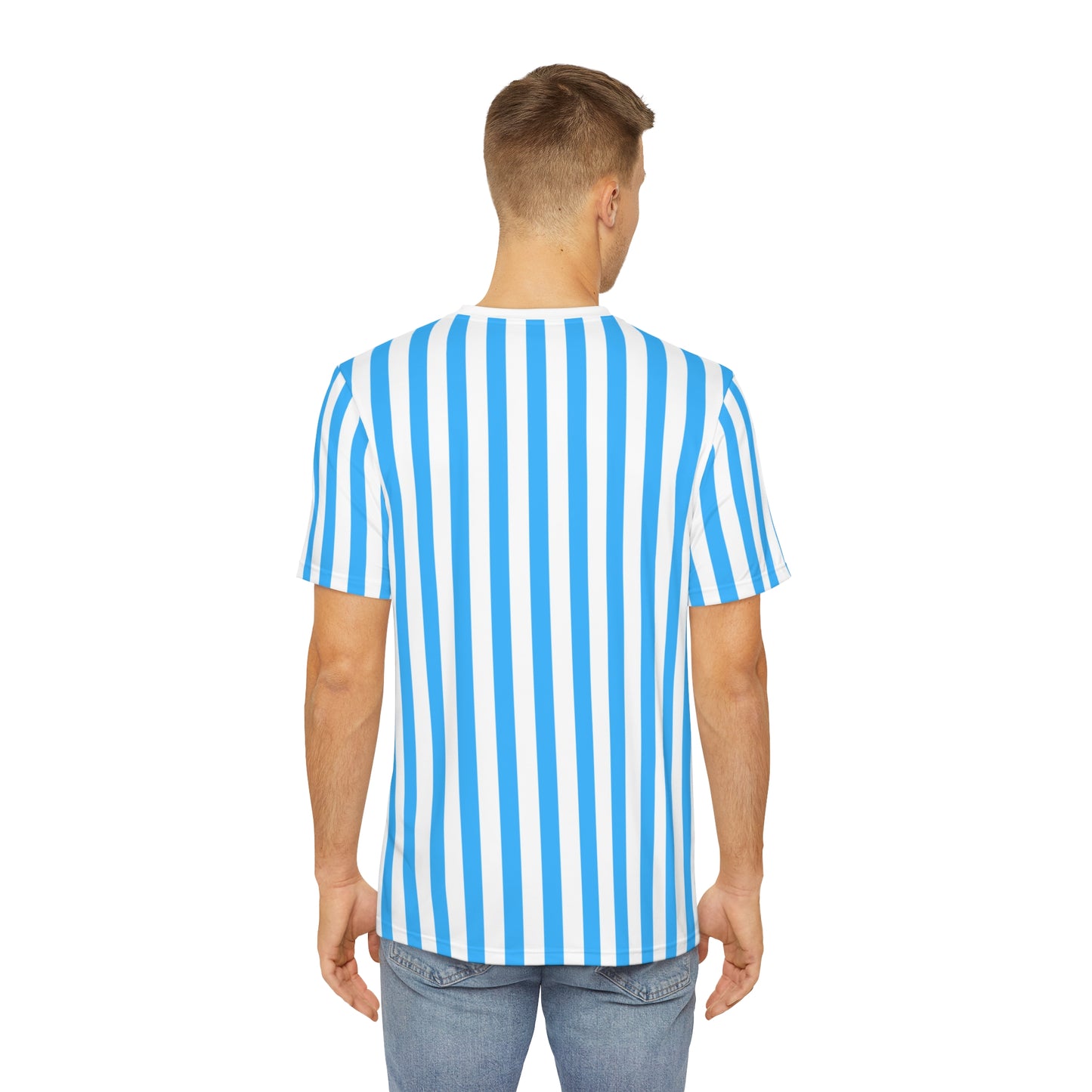 Blue & White Striped Men’s Tee – Casual Everyday Shirt for Family Outfits, Partner Looks & Fresh Summer Style