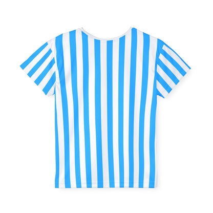 Blue & White Striped Kids T-Shirt