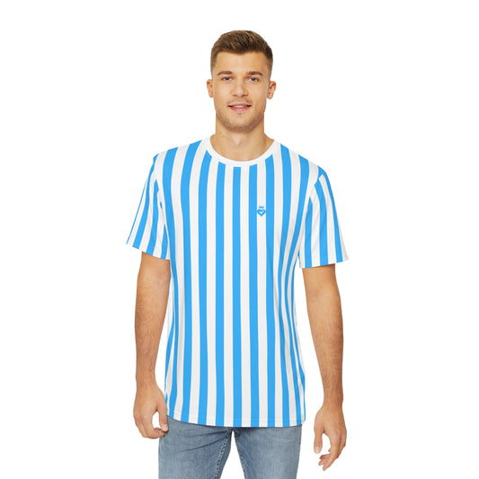 Blue & White Striped Men’s Tee – Casual Everyday Shirt for Family Outfits, Partner Looks & Fresh Summer Style