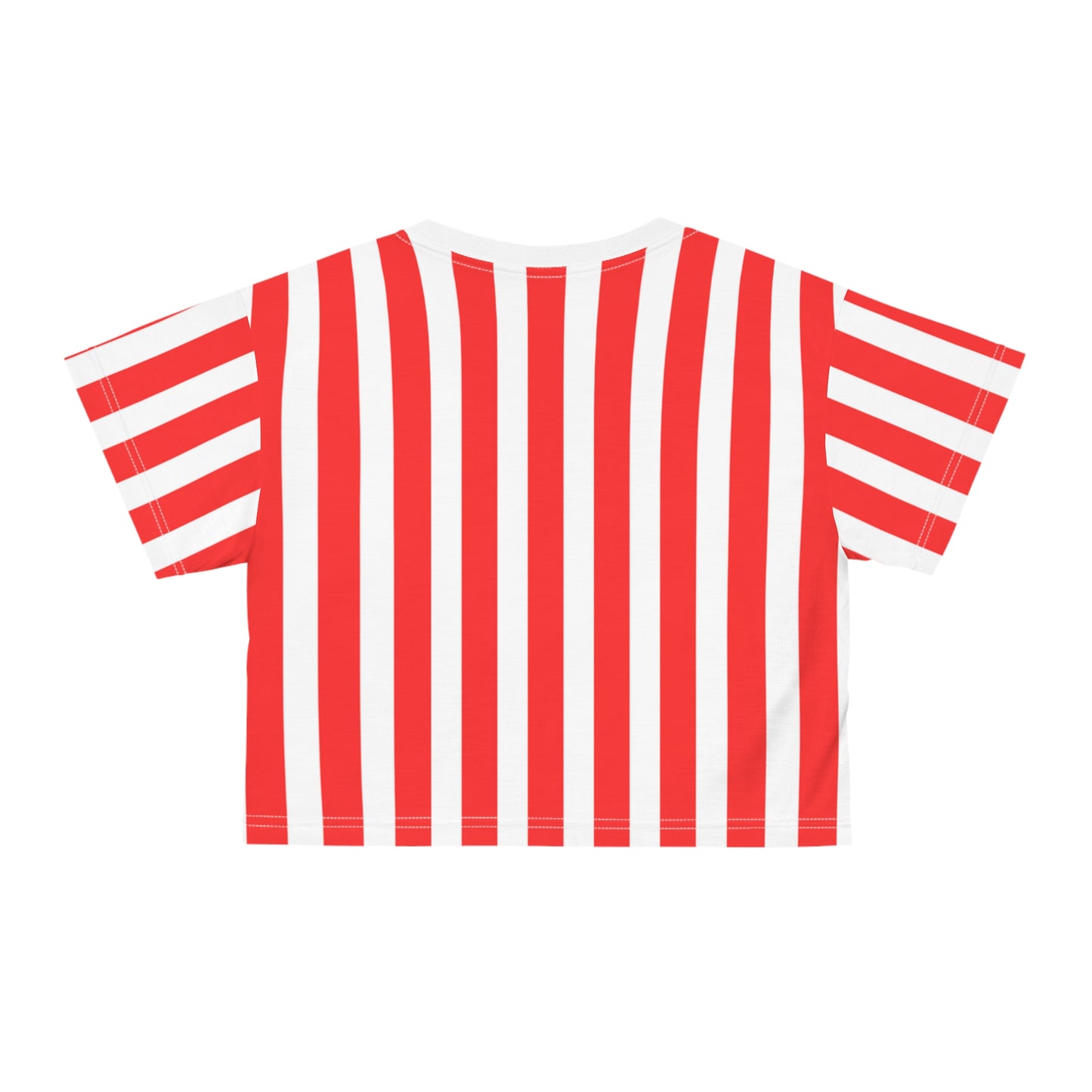 Red & White Striped Women’s Crop Tee – Casual Summer Top for Family Outfits, Partner Looks & Everyday Style