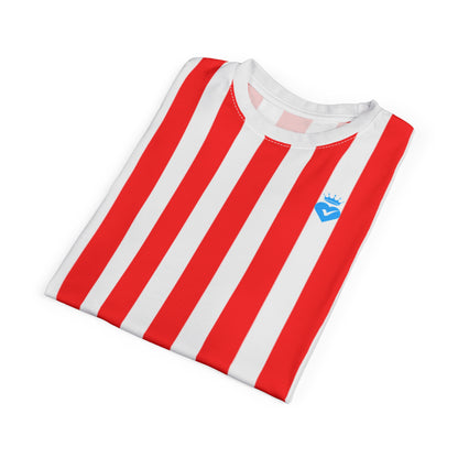 Red & White Striped Unisex T-Shirt – Matching Family & Couple Outfit for Photos, Beach Days & Everyday Style