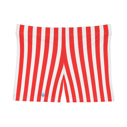 Women's Striped Gym Shorts - Fun SuRed White Striped Sexy Women’s Gym Shorts – Mini Activewear for Workouts & Matching Outfitsmmer Vibes, Perfect for Festivals, Beach Days, Casual Wear, Athletic Activities, Gift Idea