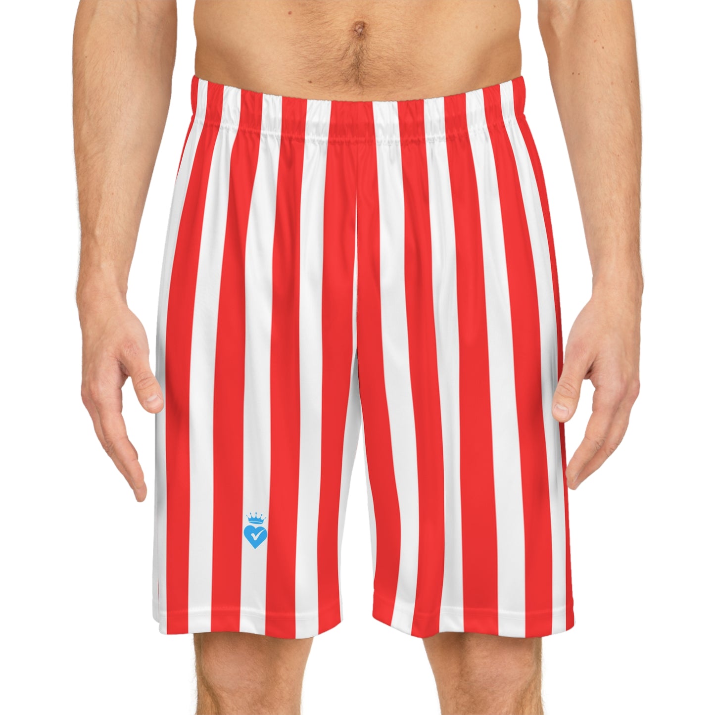 Red & White Striped Men’s Shorts – Matching Family Outfit & Partner Look for Sports, Beach & Everyday Style