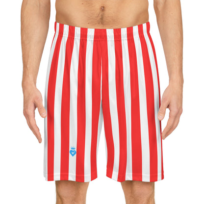 Red & White Striped Men’s Shorts – Matching Family Outfit & Partner Look for Sports, Beach & Everyday Style