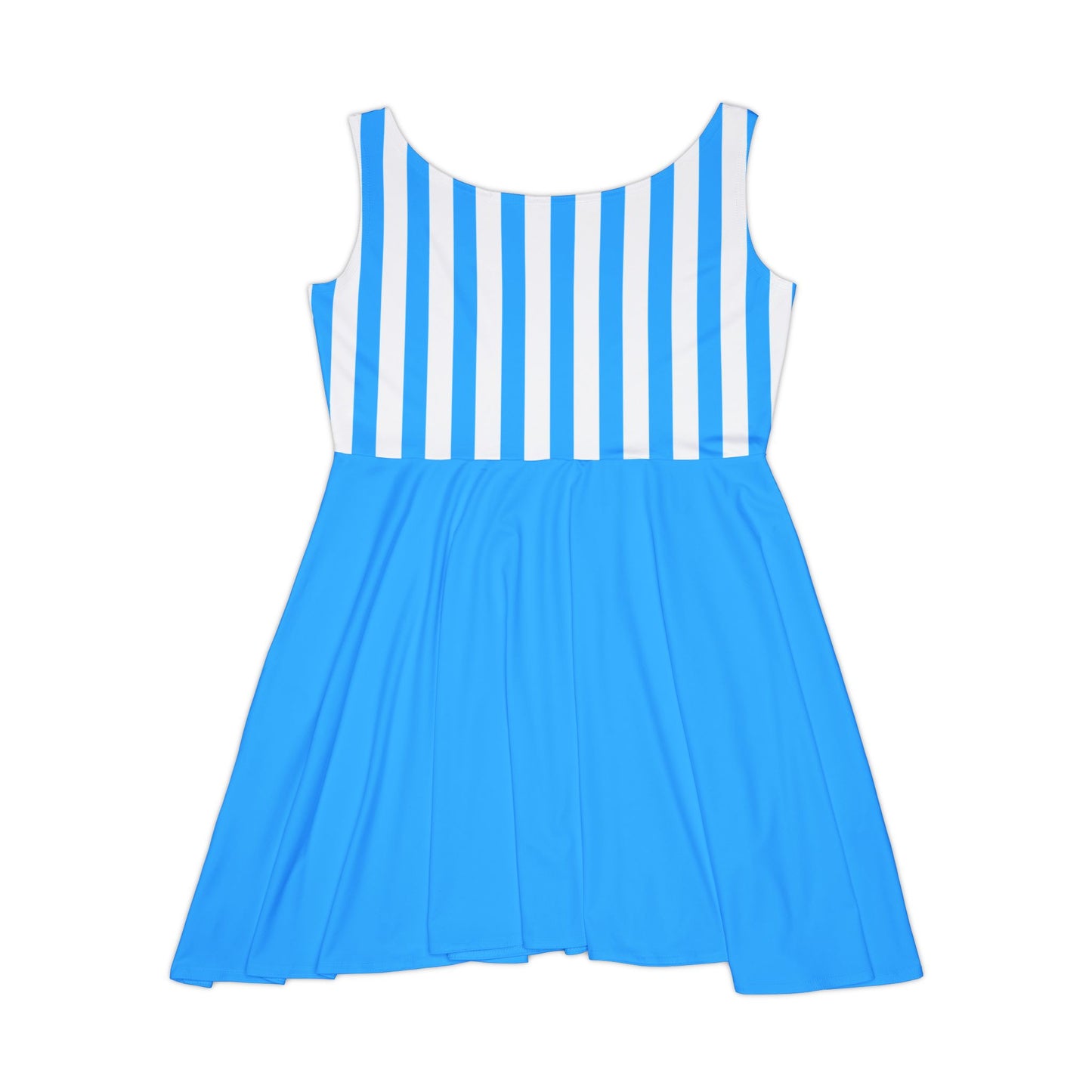 Blue & White Striped Women’s Skater Dress – Family Outfit Essential, Partner Look & Summer Casual Style