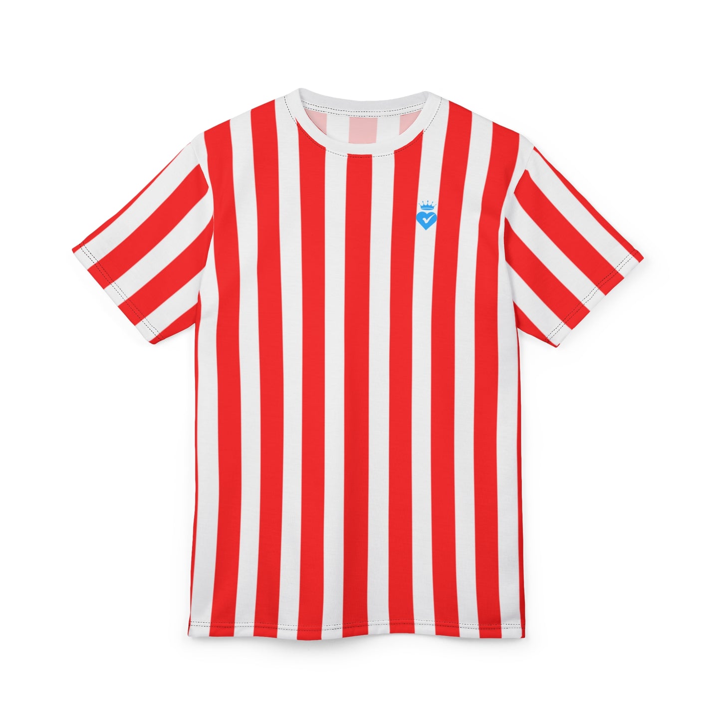 Red & White Striped Unisex T-Shirt – Matching Family & Couple Outfit for Photos, Beach Days & Everyday Style