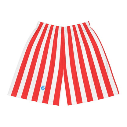 Red & White Striped Men’s Shorts – Matching Family Outfit & Partner Look for Sports, Beach & Everyday Style