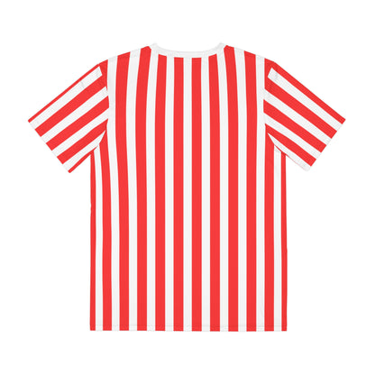 Red & White Striped Men’s Tee – Casual Everyday Shirt for Family Outfits, Partner Looks & Bold Summer Style
