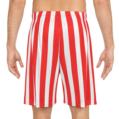 Red & White Striped Men’s Shorts – Matching Family Outfit & Partner Look for Sports, Beach & Everyday Style
