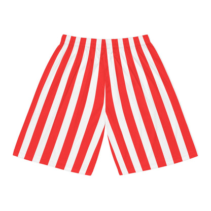 Red & White Striped Men’s Shorts – Matching Family Outfit & Partner Look for Sports, Beach & Everyday Style