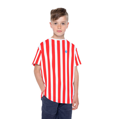 Red & White Striped Kids T-Shirt