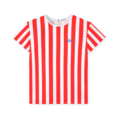 Red & White Striped Kids T-Shirt