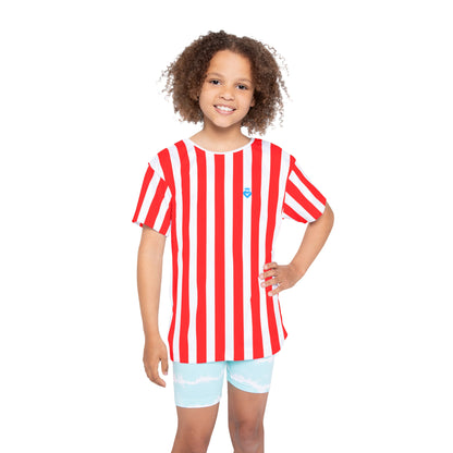 Red & White Striped Kids T-Shirt