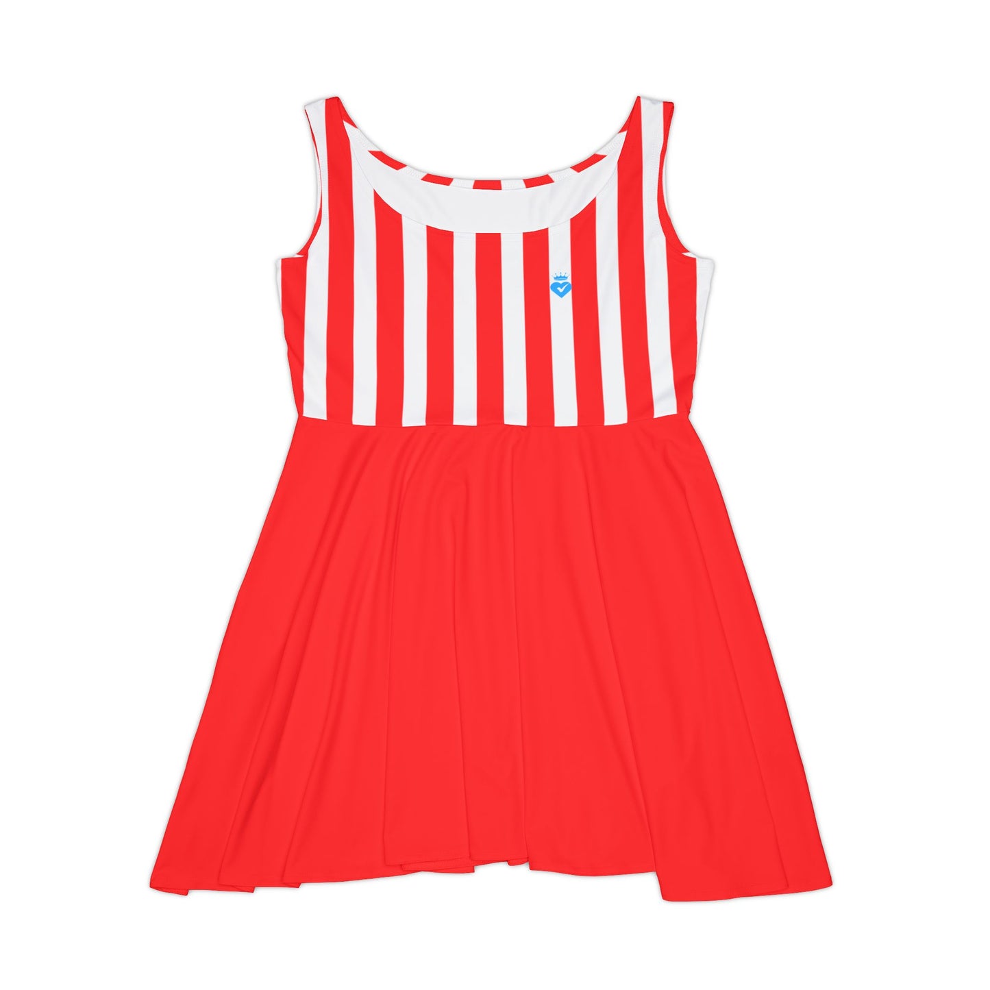 Red & White Striped Women’s Skater Dress – Family Outfit Essential, Partner Look & Summer Casual Style