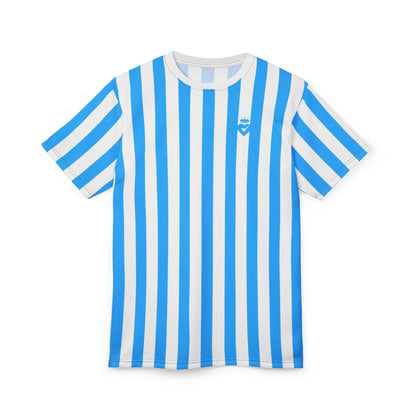 Blue & White Striped Unisex T-Shirt – Matching Family & Couple Outfit for Photos, Beach Days & Everyday Style