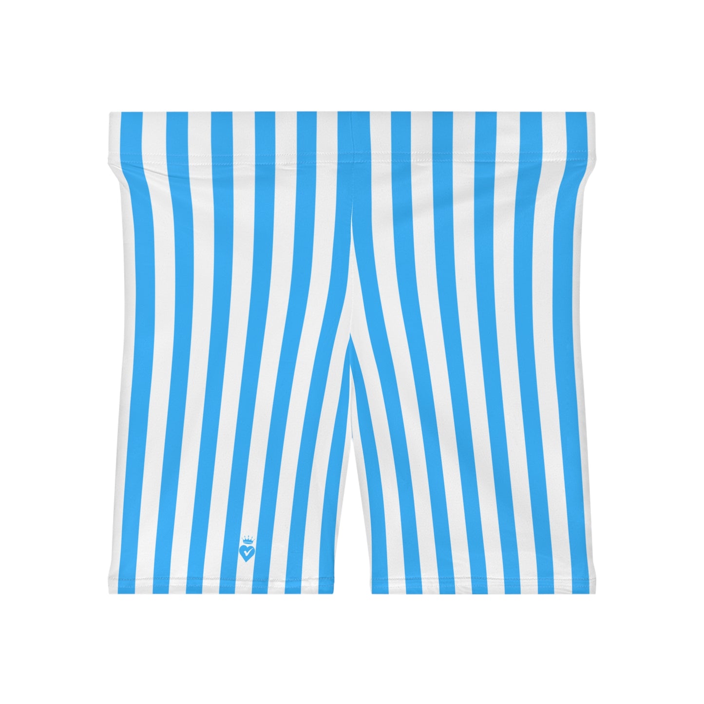 Blue White Striped Shorts for Women – Biker Shorts, Activewear & Matching Summer Outfits