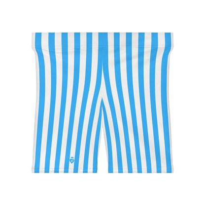 Blue White Striped Shorts for Women – Biker Shorts, Activewear & Matching Summer Outfits