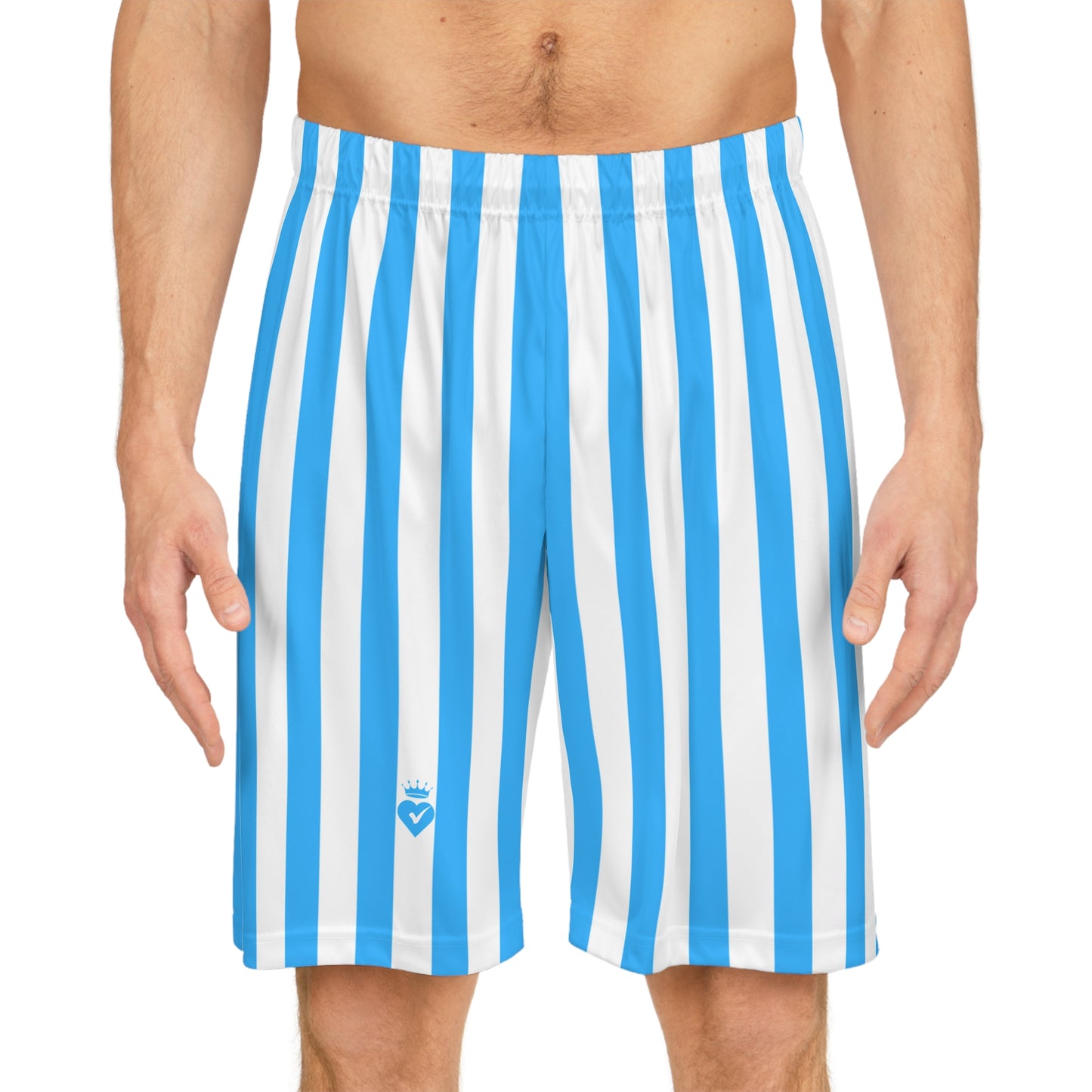 Blue & White Striped Men’s Shorts – Matching Family Outfit & Partner Look for Sports, Beach & Everyday Style