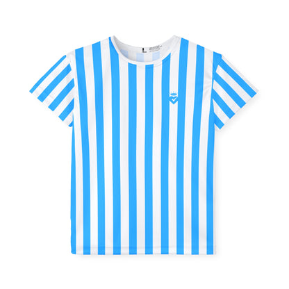 Blue & White Striped Kids T-Shirt