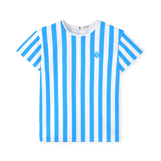 Blue & White Striped Kids T-Shirt