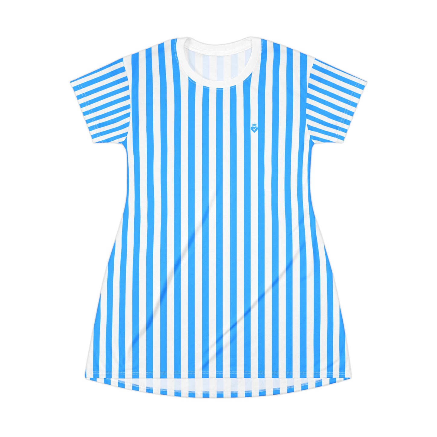 Blue & White Striped Women’s T-Shirt Dress – Casual Family Outfit, Partner Look & Fresh Summer Everyday Style