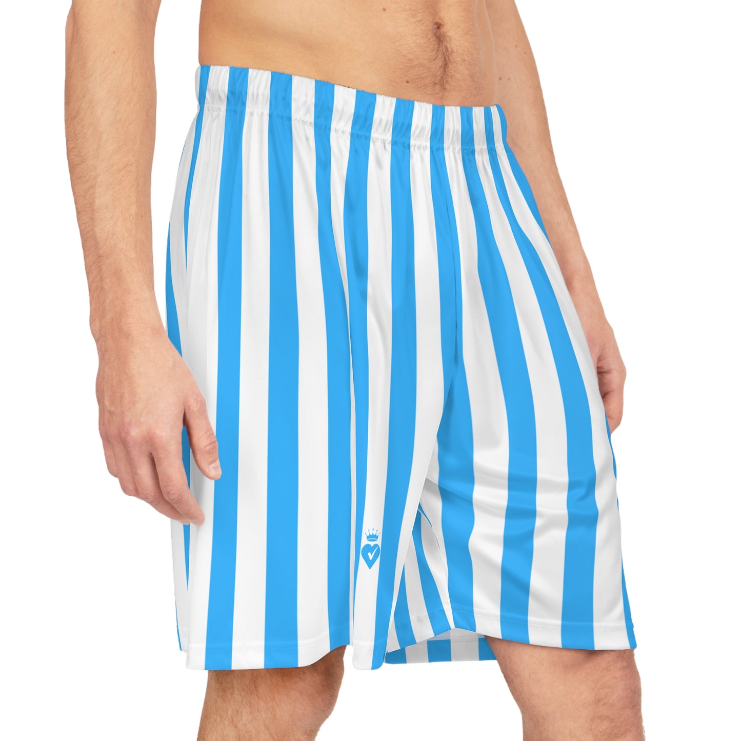 Blue & White Striped Men’s Shorts – Matching Family Outfit & Partner Look for Sports, Beach & Everyday Style