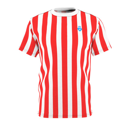 Red & White Striped Unisex T-Shirt – Matching Family & Couple Outfit for Photos, Beach Days & Everyday Style