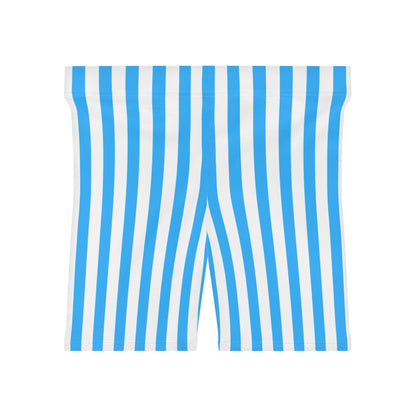 Blue White Striped Shorts for Women – Biker Shorts, Activewear & Matching Summer Outfits