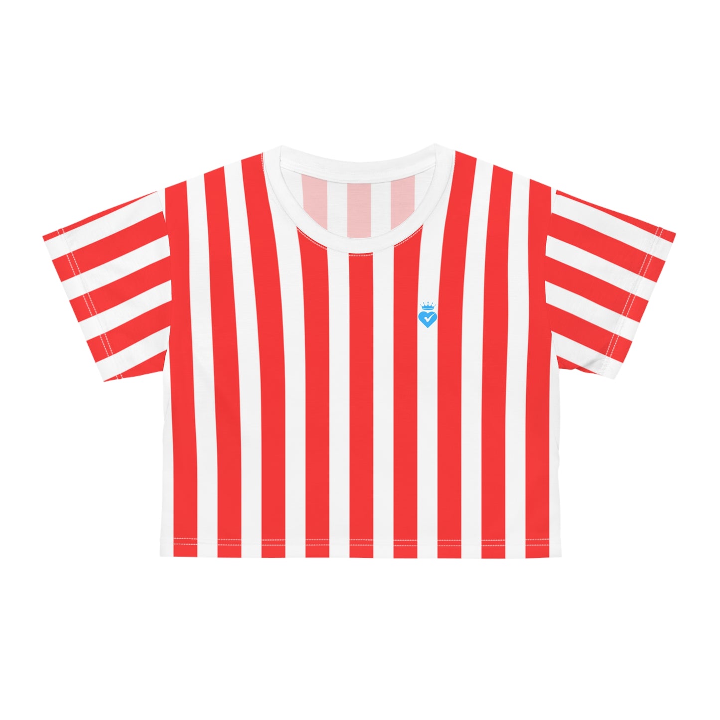 Red & White Striped Women’s Crop Tee – Casual Summer Top for Family Outfits, Partner Looks & Everyday Style