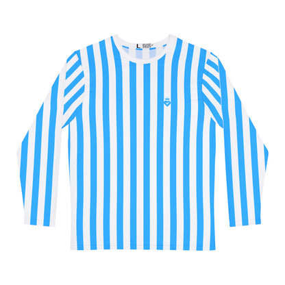Men’s Blue & White Striped Long Sleeve Shirt – Casual Style for Family Outfits, Partner Looks, Beach & Everyday Wear