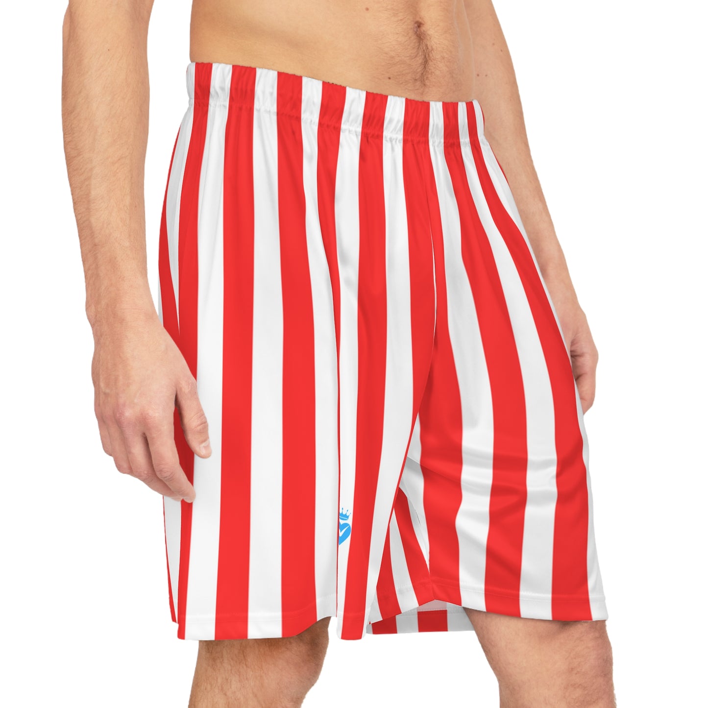 Red & White Striped Men’s Shorts – Matching Family Outfit & Partner Look for Sports, Beach & Everyday Style